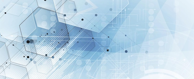 Ontwerp van de banner van de technologie met zeshoeken abstracte achtergrond