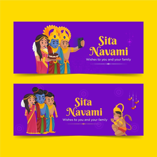 Ontwerp van de banner van sita navami-sjabloon