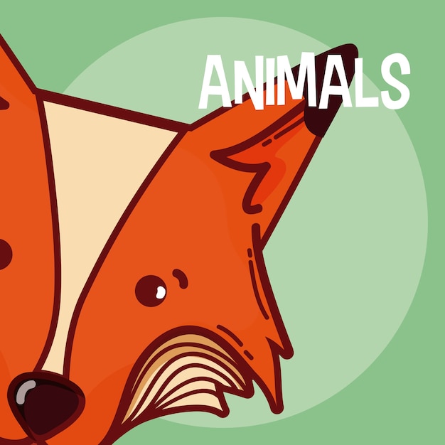 Ontwerp van de het beeldverhaal vectorillustratie van de vos het leuke dierlijke cartoon