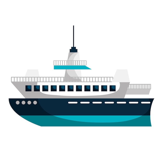 Vector ontwerp van de het pictogram vectorillustratie van het cruiseschip het geïsoleerde