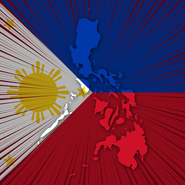 Ontwerp van de kaart van de onafhankelijkheidsdag van de Filipijnen