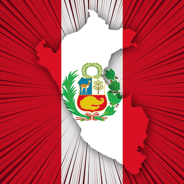 Ontwerp van de kaart van de onafhankelijkheidsdag van peru