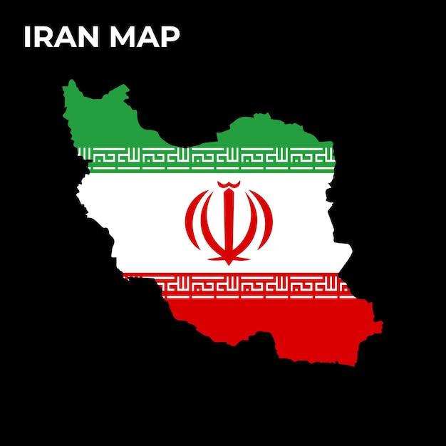 Ontwerp van de nationale vlag van Iran Illustratie van de vlag van het land van Iran binnen de vectorafbeelding van de kaart