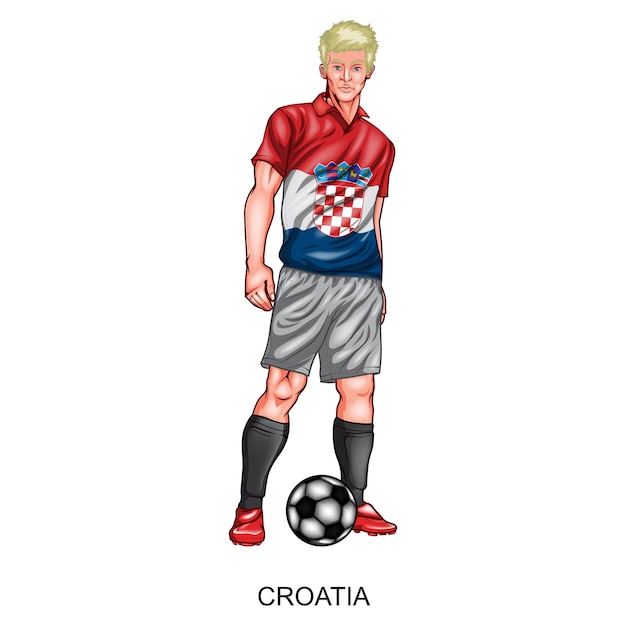 Ontwerp van de nationale voetballer van kroatië