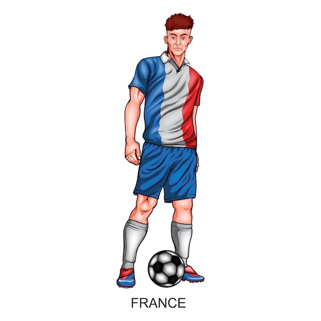 Ontwerp van de nationale voetbalspeler van Frankrijk