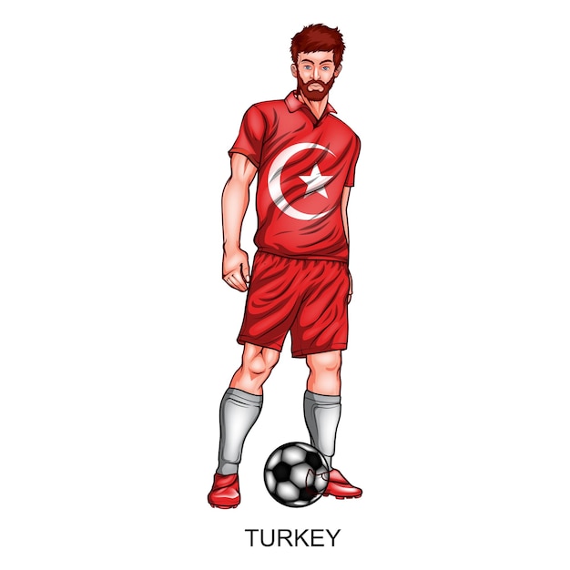 Ontwerp van de nationale voetbalspeler van Turkije