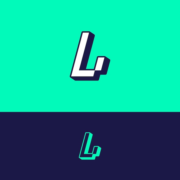 Ontwerp van de sjabloon van het logo van de letter l pixel