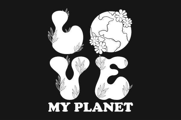 Ontwerp van de T-shirt van de dag van de aarde bloemen typografie