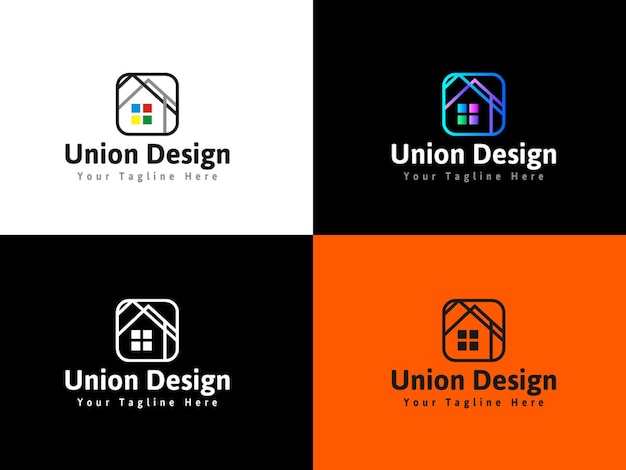 Ontwerp van de Unie samenhang logo mensen netwerk samen pentagon handen