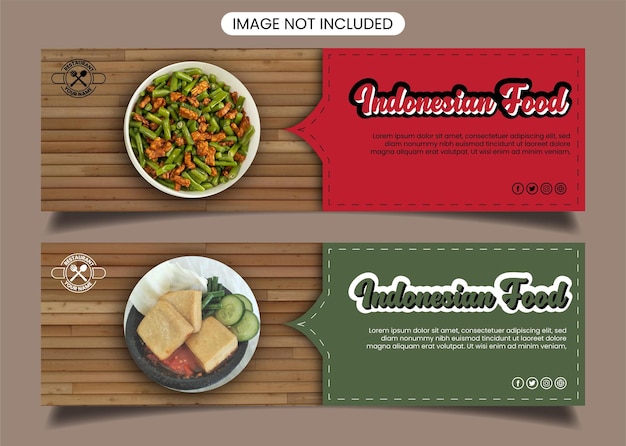 Vector ontwerp van de voedselbanner van indonesië