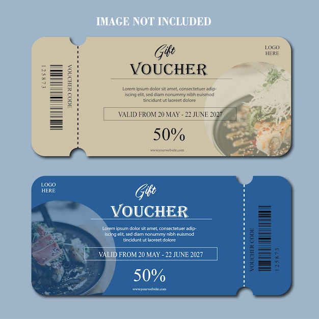 Ontwerp van de voucher voor het restaurant