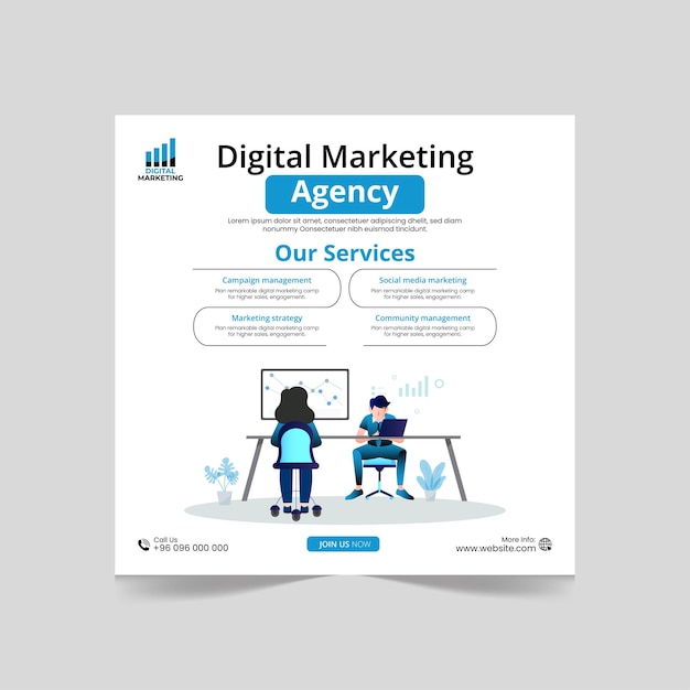 Ontwerp van digitale marketingpost