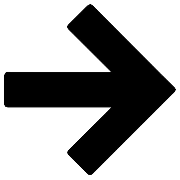 Vector ontwerp van een eenvoudige rechte pijl die naar rechts wijst