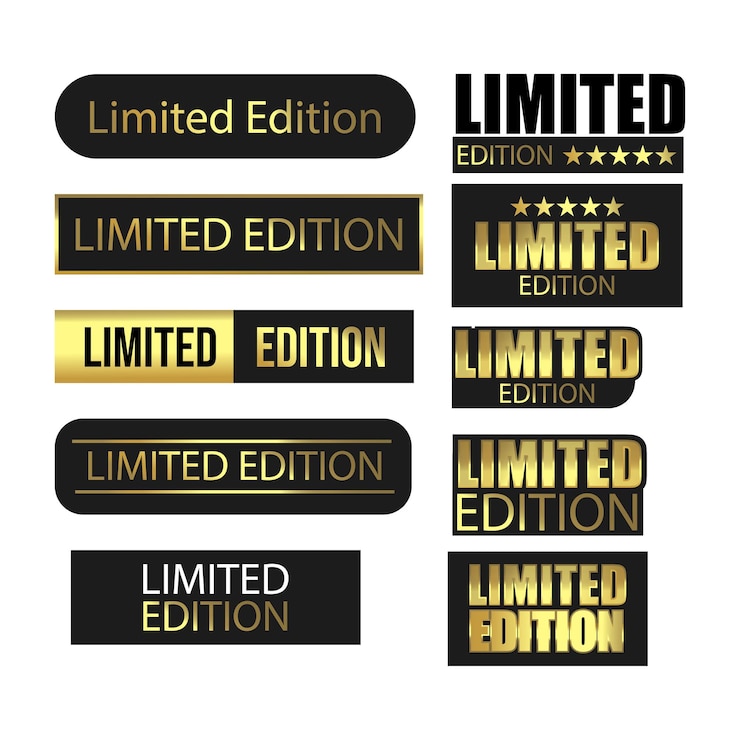 Vector ontwerp van een gouden etiket of badge in beperkte oplage