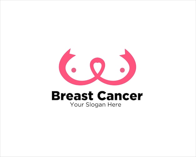 Vector ontwerp van een logo voor borstkanker voor een medische dienst en een logo voor een kliniek of ziekenhuis