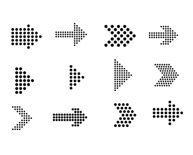 Ontwerp van een reeks richtingspijltekens of -iconen