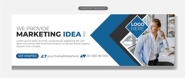 Ontwerp van een sjabloon voor de omslag van Facebook voor bedrijfsmarketing