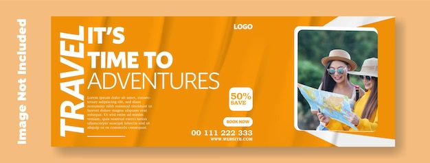 Ontwerp van een sjabloon voor de omslag van reisadvertenties