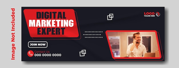 Ontwerp van een sjabloon voor een digitale marketingcoverbanner