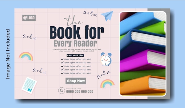 Ontwerp van een sjabloon voor een promotionele webbanner voor de boekverkoop
