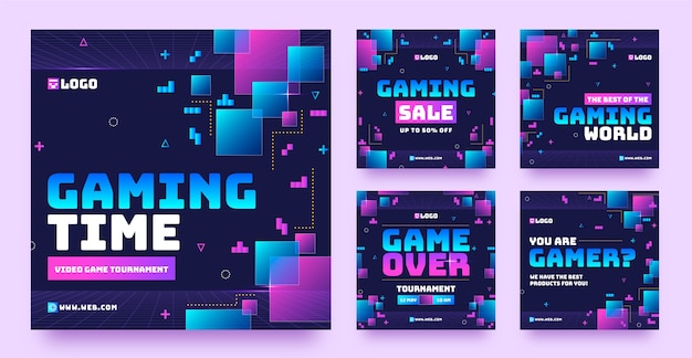 Ontwerp van gaming-instagram-postsjabloon