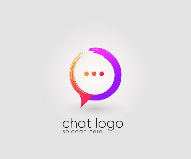 Vector ontwerp van het communicatie-logo met vlakke achtergrond