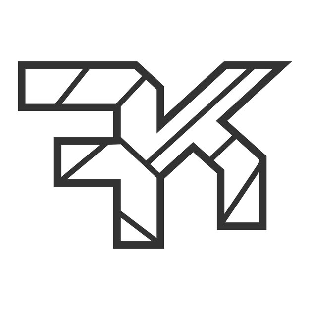 Vector ontwerp van het fk-logo