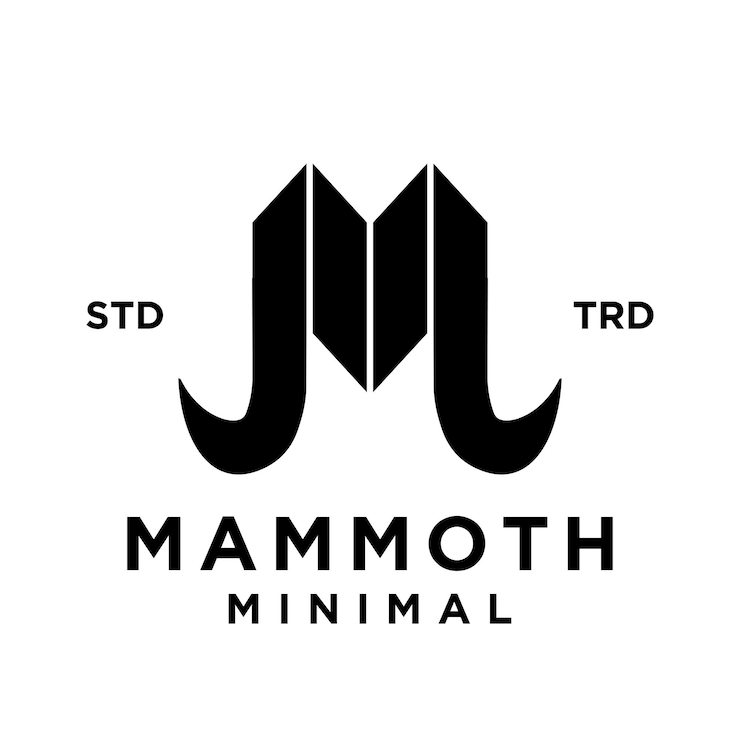 Vector ontwerp van het logo met de eerste letter m van de mammoet