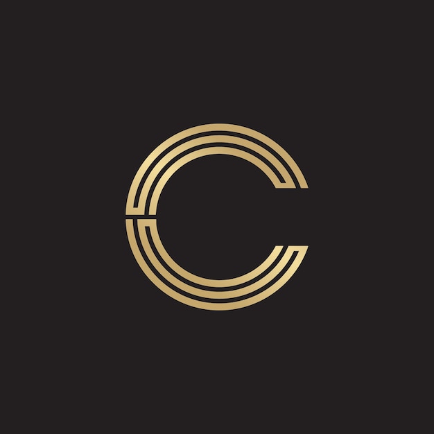 Ontwerp van het logo met de gouden letter C