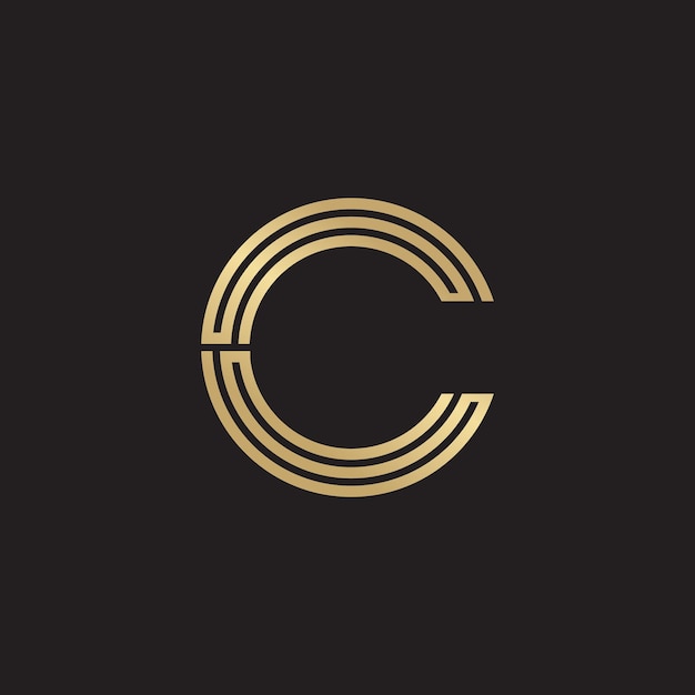 Vector ontwerp van het logo met de gouden letter c