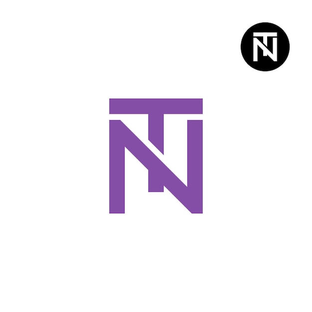 Ontwerp van het logo met de letter NT Monogram