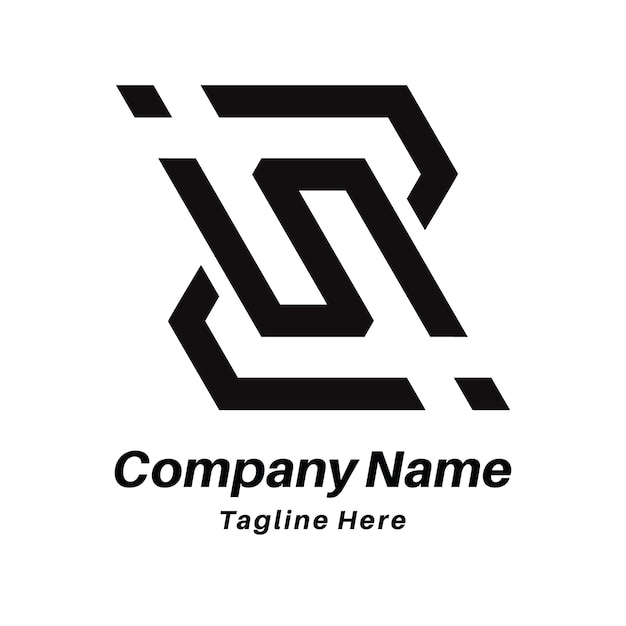 Ontwerp van het logo met de letters S en Z