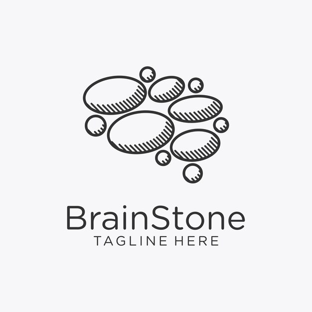 Vector ontwerp van het logo van brain stone