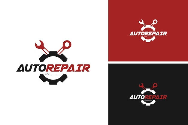 Ontwerp van het logo van de auto-reparatiedienst vector illustratie sjabloon idee