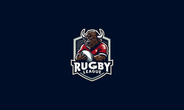 Vector ontwerp van het logo van de bull rugby league vector plat ontwerp sjabloon