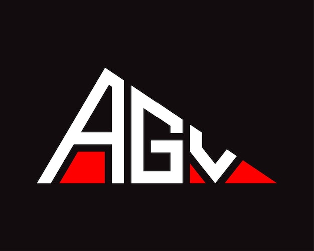 Ontwerp van het logo van de driehoekige AGV-letter
