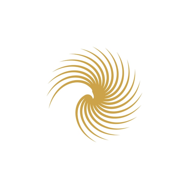 ontwerp van het logo van de gouden zonnenarend