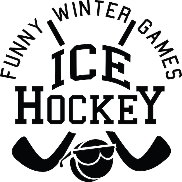 Vector ontwerp van het logo van de ijshockeyclub concept voor shirt of logo drukstempel of t-shirt wintersport