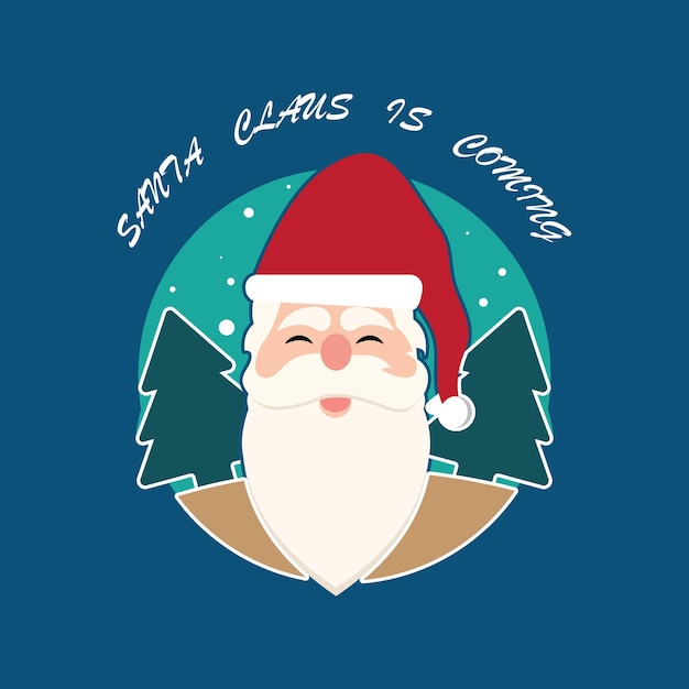 Ontwerp van het logo van de kerstman en vectorillustratie