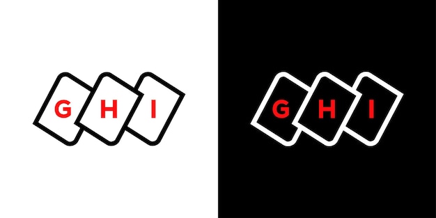 Ontwerp van het logo van de letter G H I