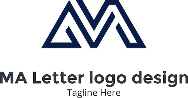 Ontwerp van het logo van de letter MA