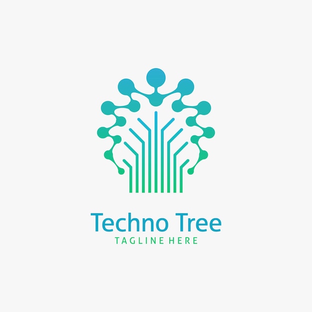 Vector ontwerp van het logo van de tech tree