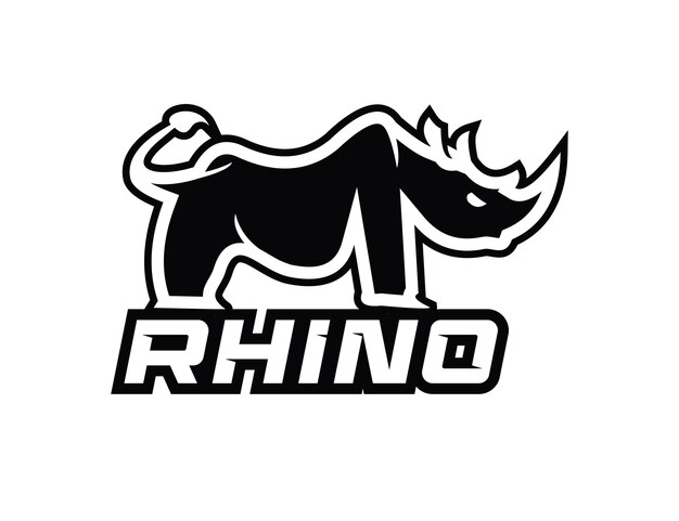 Vector ontwerp van het logo van rhino animal