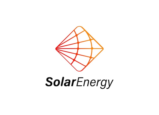 Vector ontwerp van het logo voor zonnepanelen en het logo voor elektrische energie