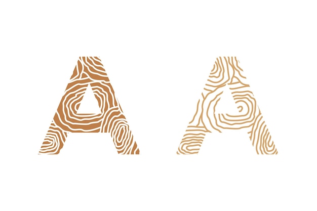 ontwerp van houten elementen met ontwerp van gecombineerde letters