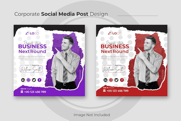 Vector ontwerp van marketingtemplates voor zakelijke sociale media