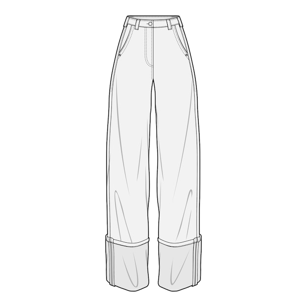 Ontwerp van mode-kleding platte schets illustratieontwerp