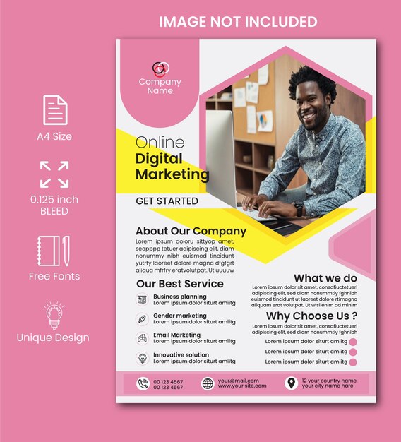 Vector ontwerp van online digitale marketing flyer