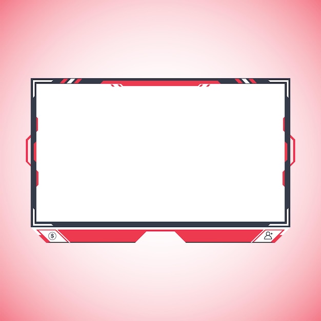 Ontwerp van rood en zwart streaming facecam-element