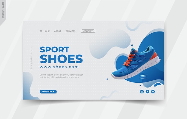 Ontwerp van sjabloon voor bestemmingspagina's voor sportschoenen